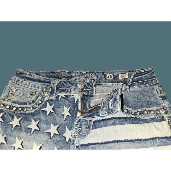 Miss Me Patriotic Americana Shorts Women Size 28 - Picture 8 of 9